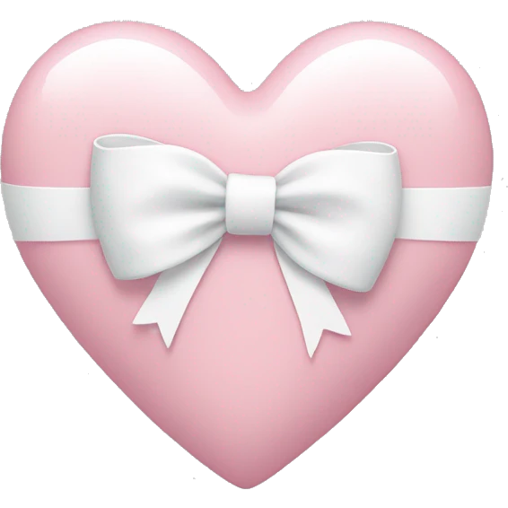 Pastel pink heart with white bow emoji