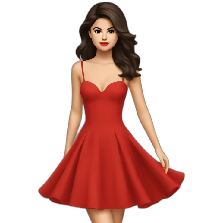 Selena Gomez hot red dress emoji