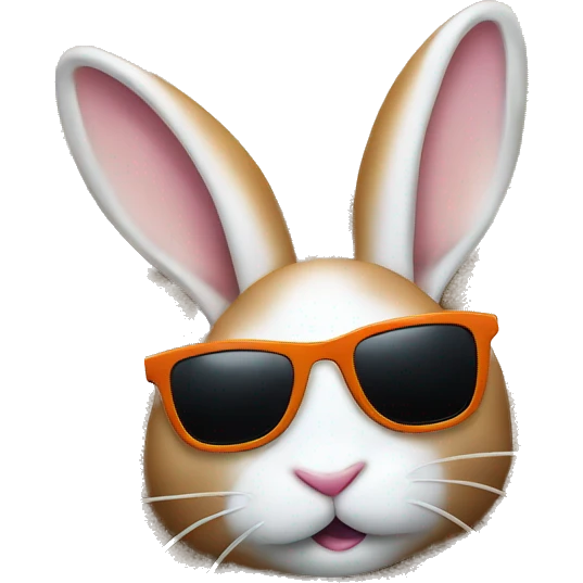 sunglasses rabbit lays on beach emoji