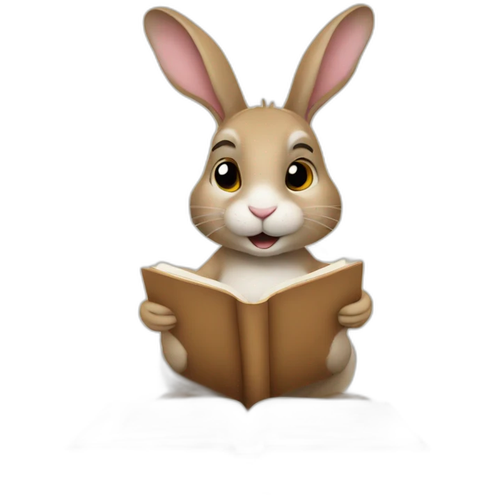 rabbit writing a journal emoji