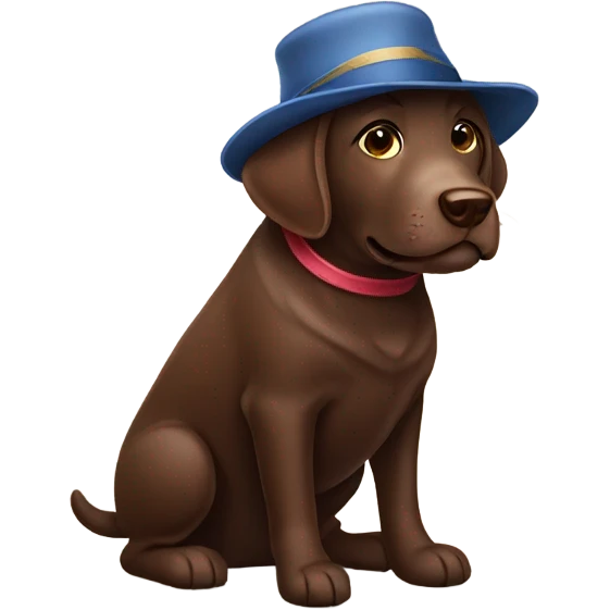 Chocolate lab with hat  emoji
