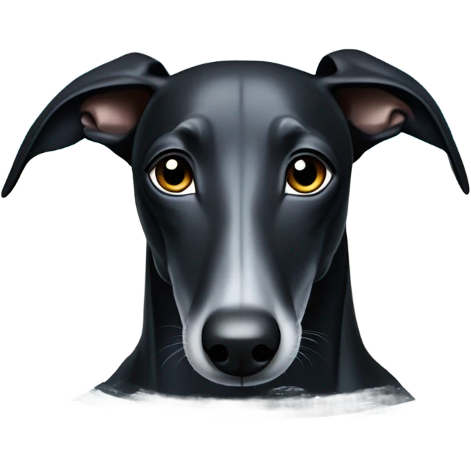 Black greyhound in pool emoji