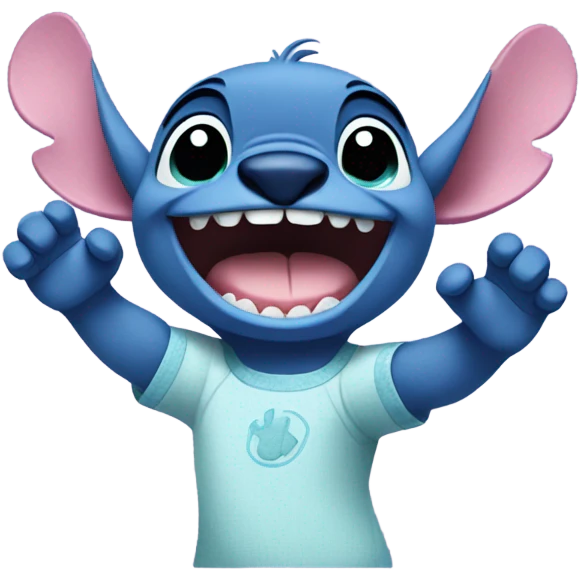 fictional character stitch giving a high five emoji
