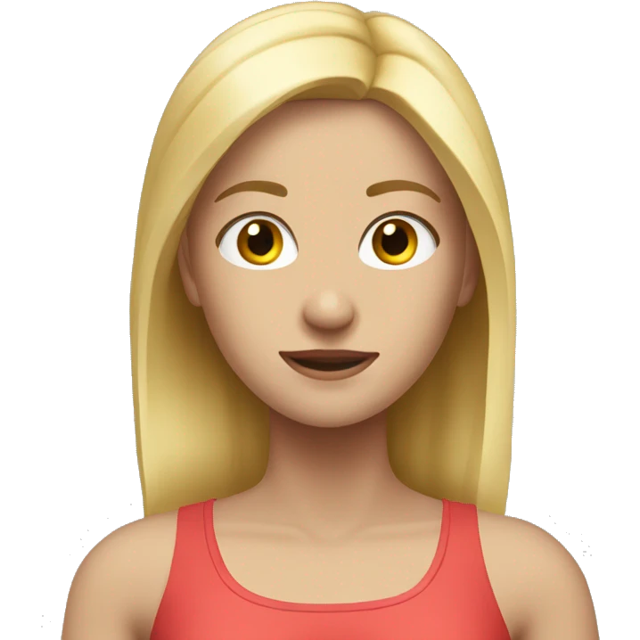 Blonde girl doing pilate emoji