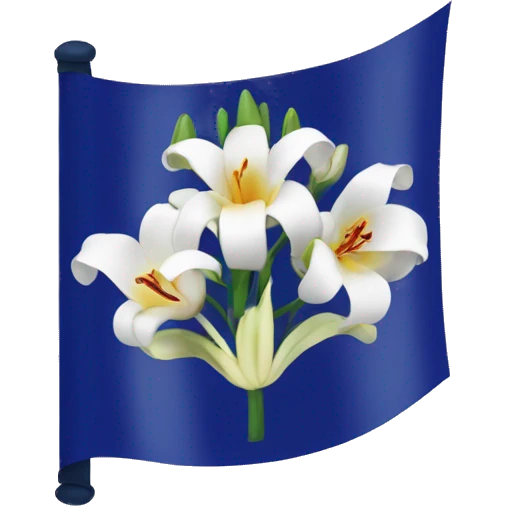 French kingdom flag wirh lily flowers emoji
