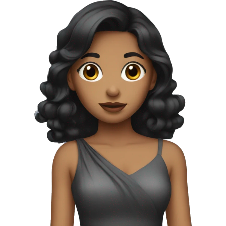 A black haired girl in a dress  emoji