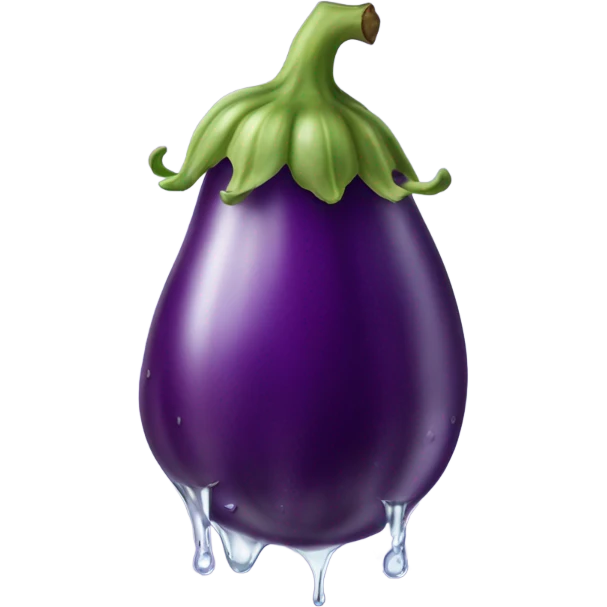  Eggplant with water drops coming out the tip  emoji