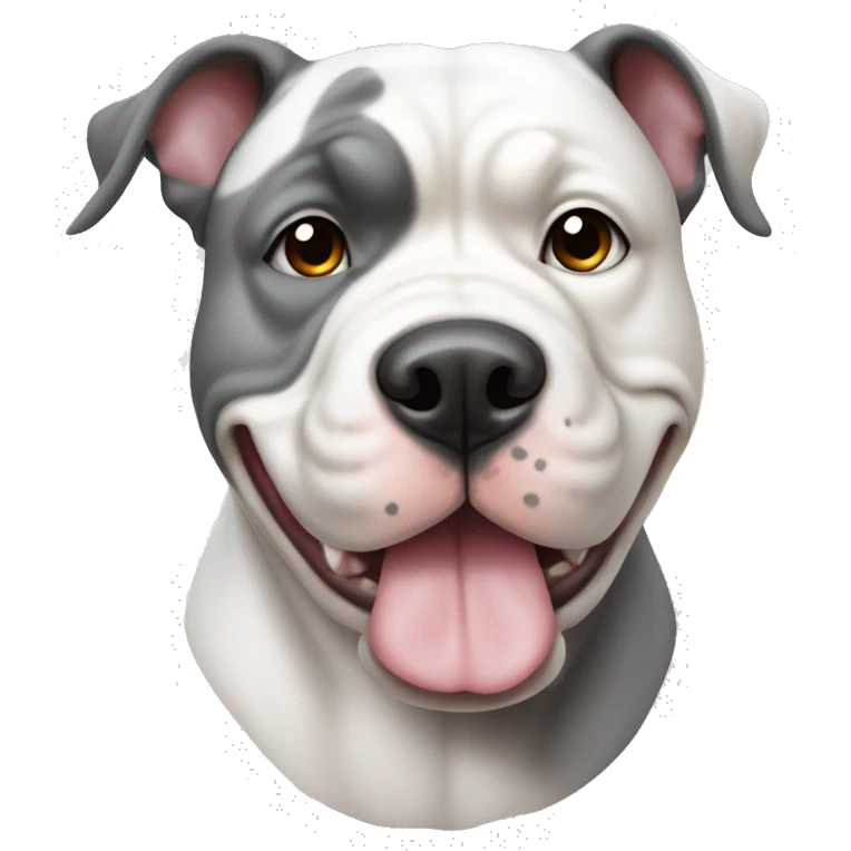 Half Grey and half white American Bull dog emoji