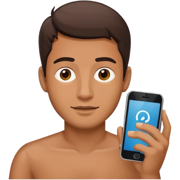 men holding with phone emoji