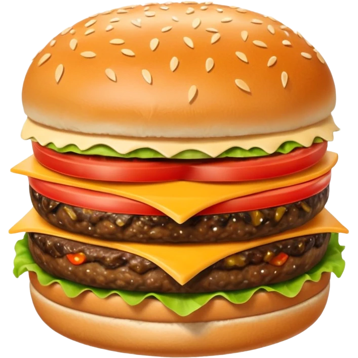 hamburguesa contenta con ojos emoji