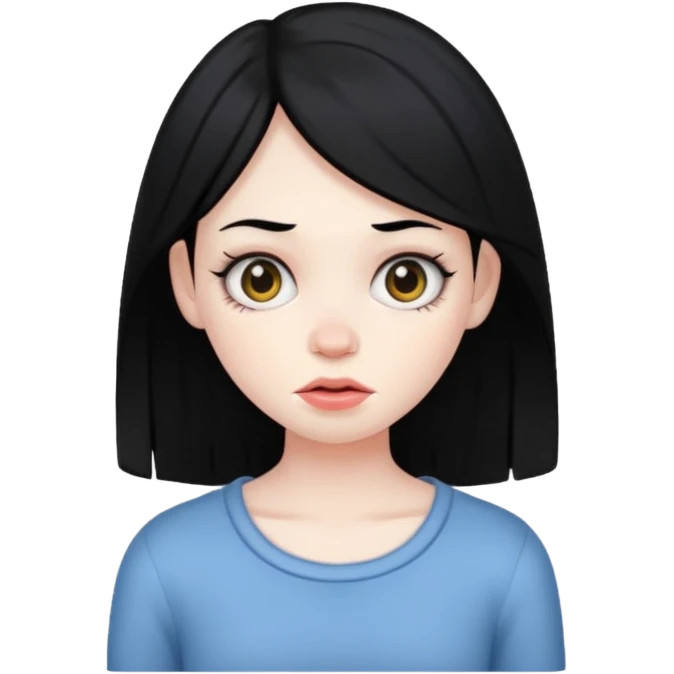 Ugly girl with black hair emoji