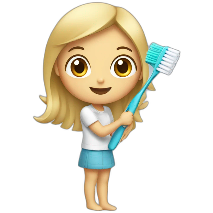 Girl Toothbrush emoji