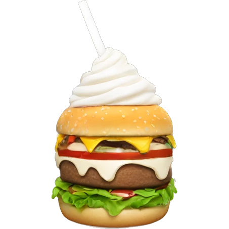 burger in milkshake emoji