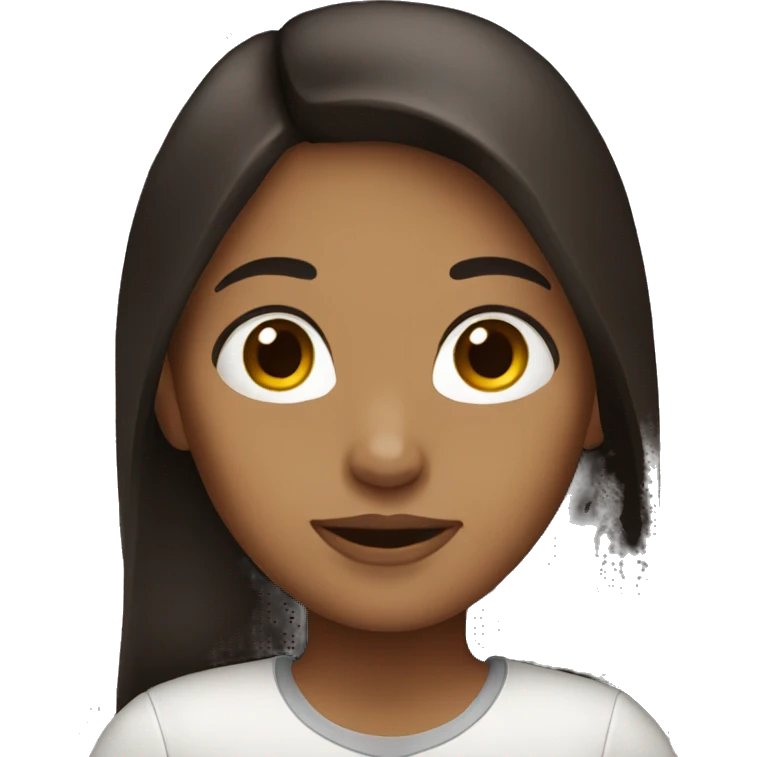Girl with dark brown long hair  emoji