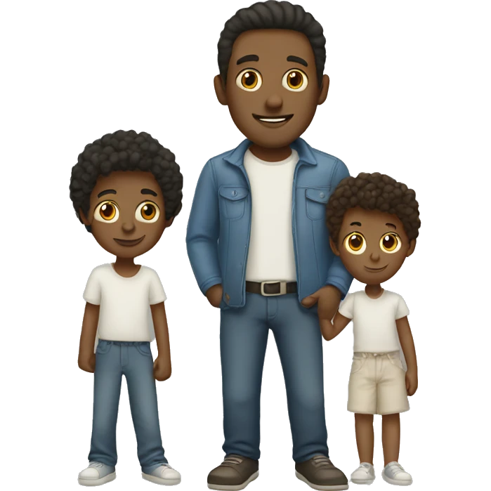 White single man with three children emoji