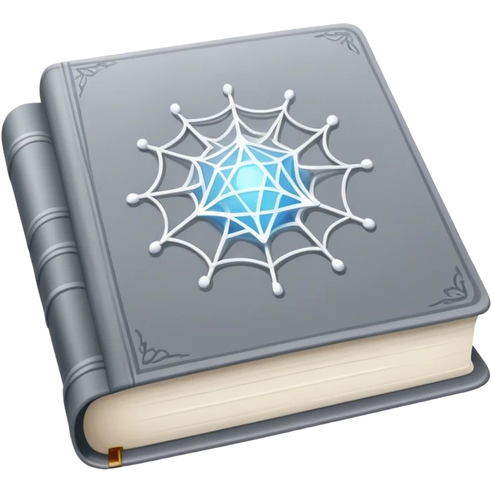 magical grey book of networking with a magic web emoji