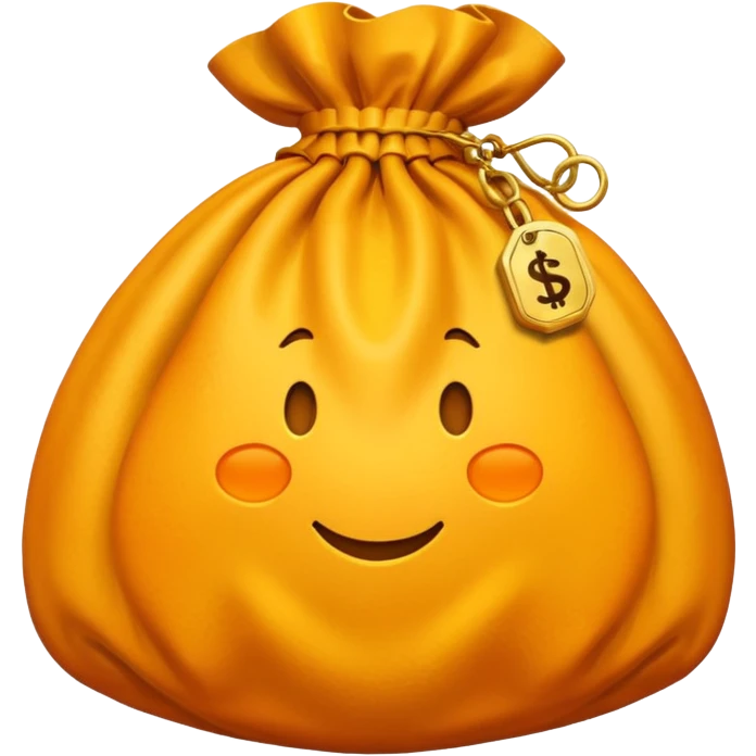 money bag, yellow and orange emoji