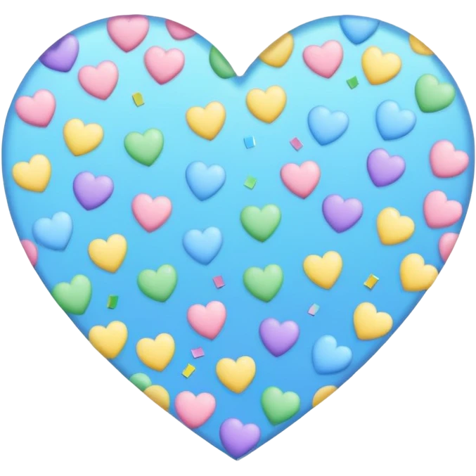 pastel heart with a pastel rainbow confetti emoji