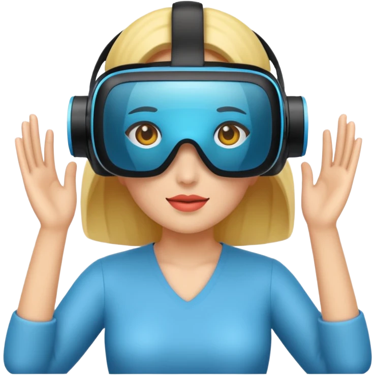 VR wearing woman emoji