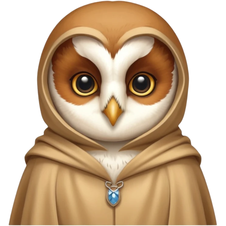 barn owl in beige cloak emoji