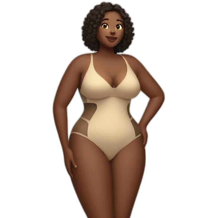 Slim-Thicc woman swimsuit posing (hourglass figure) emoji