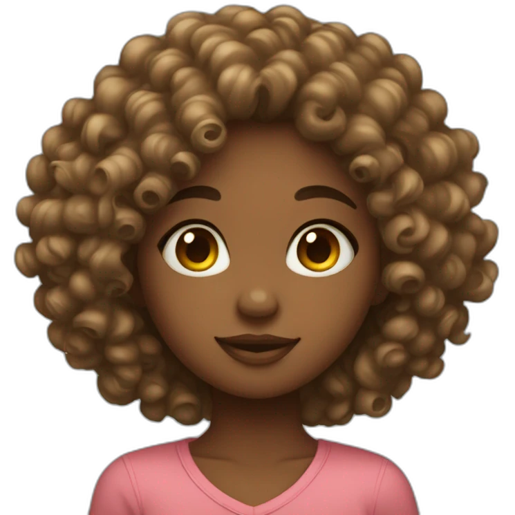 curly girl witn heart emoji