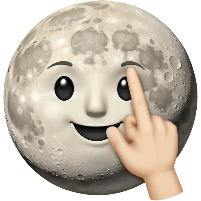 Moon with middle finger  emoji