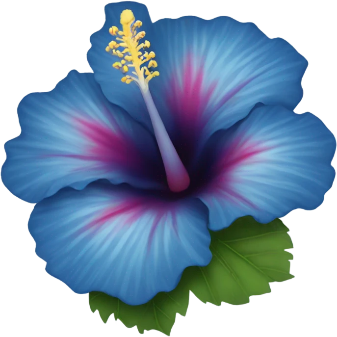 Blue hibiscus emoji