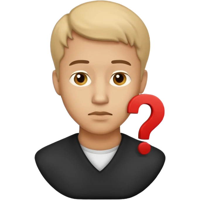 bust of a man with a question mark emoji