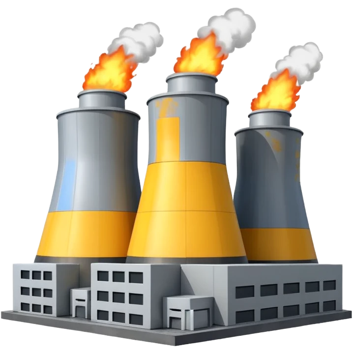 realistic nuclear power  plant with 6 power units emoji