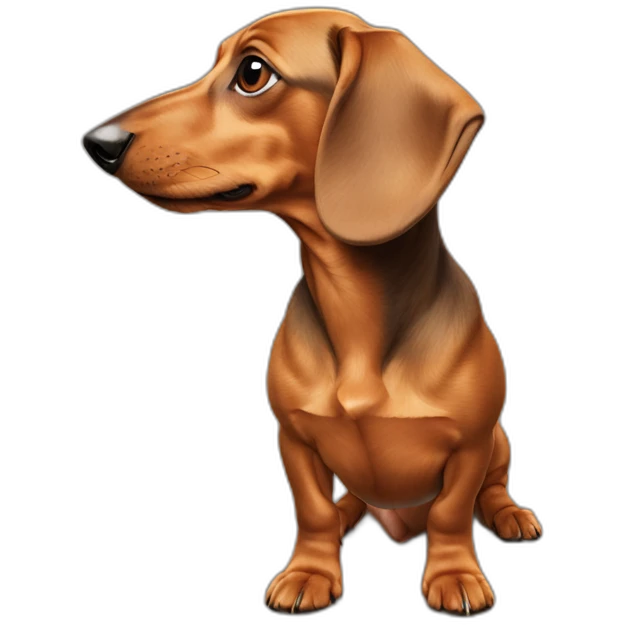 Dog head reality dachshund Looks to the left side 180 Degrees emoji