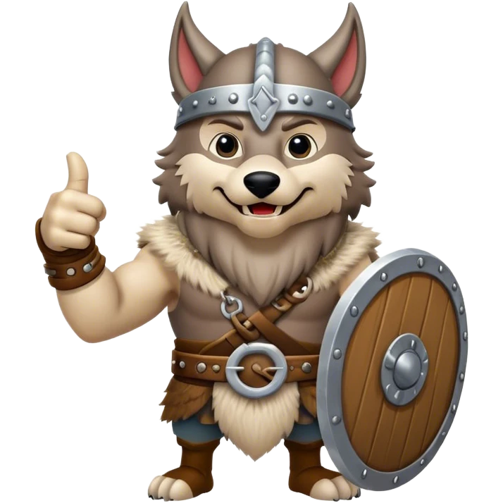 Viking Wolf giving thumbs up emoji