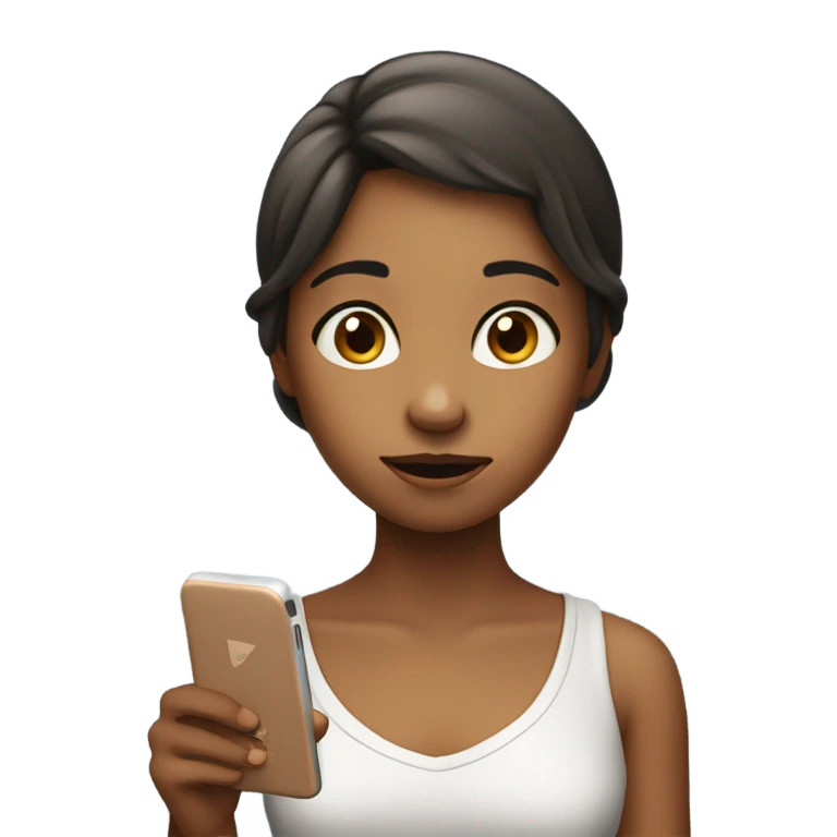 The girl with the phone emoji