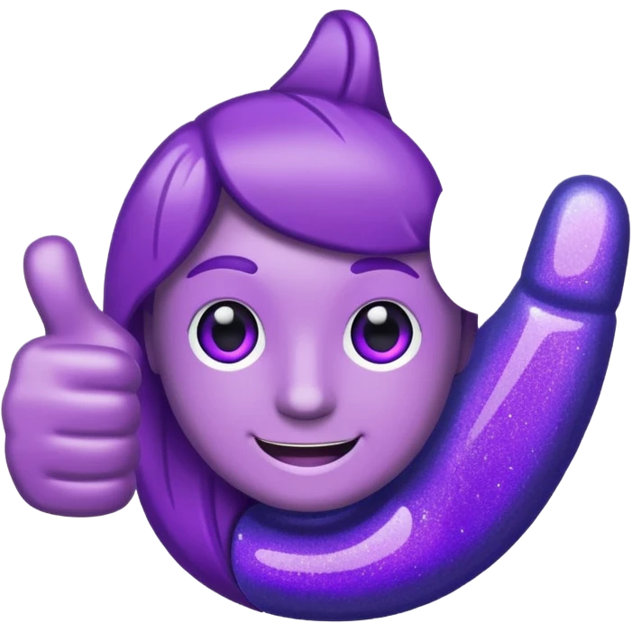 Glitter purple and cian thumbs up emoji