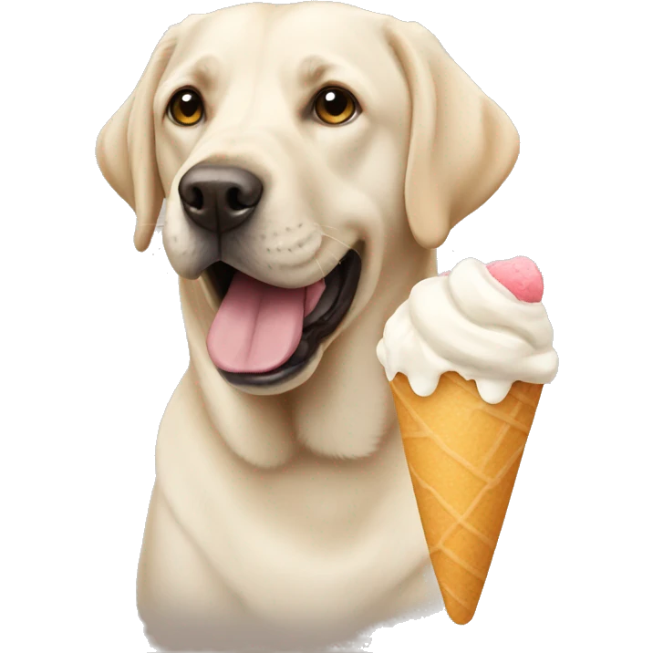 Labrador eating icecream emoji