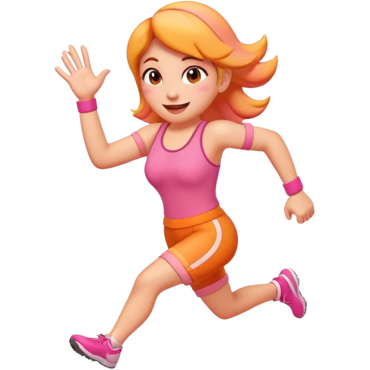 Emoji Peach with hand sprints emoji