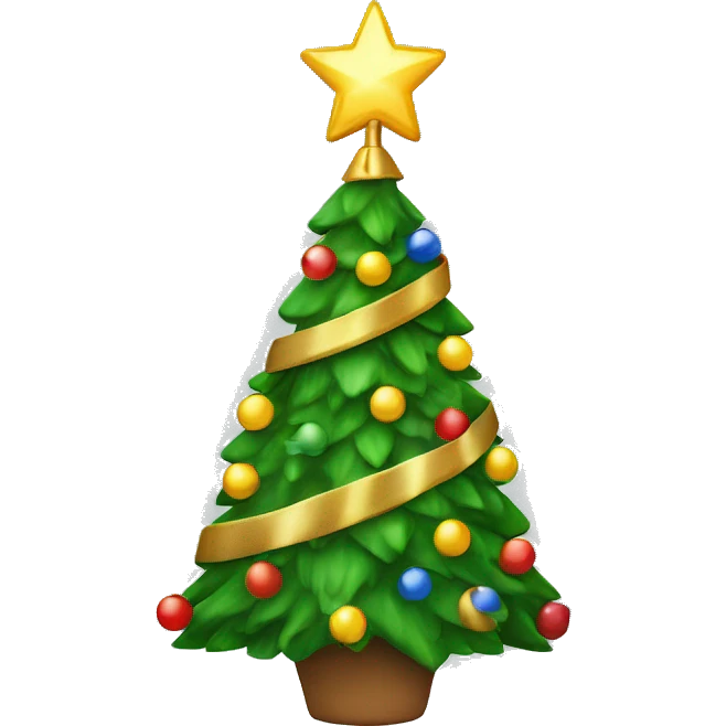 Christmas tree at 1 o’clock ￼ emoji