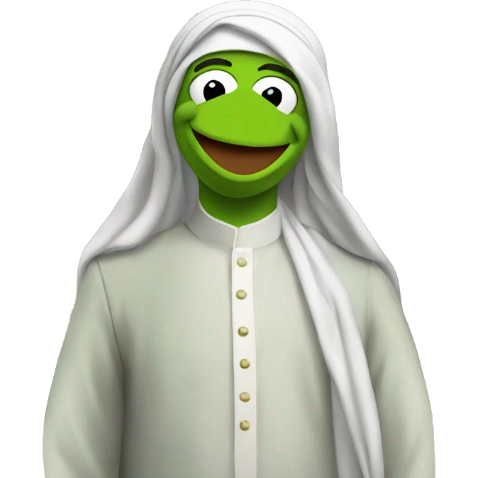 kermit the frog as a muslim man emoji