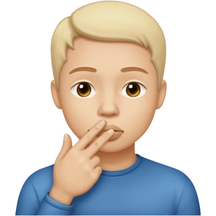Shush emoji with finger on mouth emoji