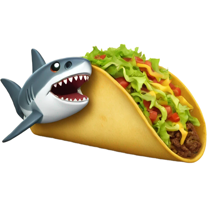 taco with shark emoji