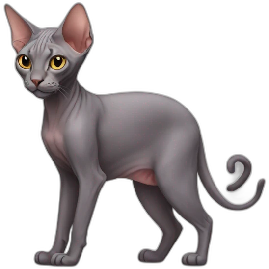A cat without fur, a sphynx emoji