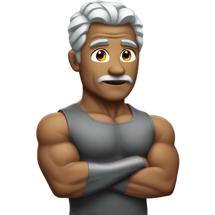 Body builder with gray hair  emoji