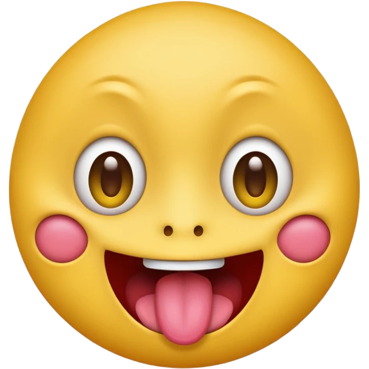Freaky ahh yellow face emoji smiling with tongue out and eyes wide open emoji
