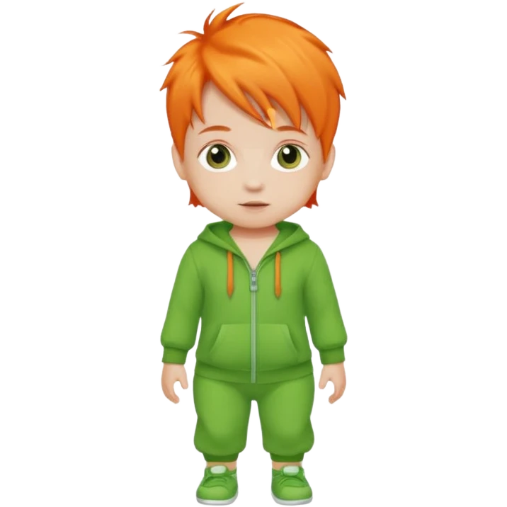 orange hair baby green outfit emoji