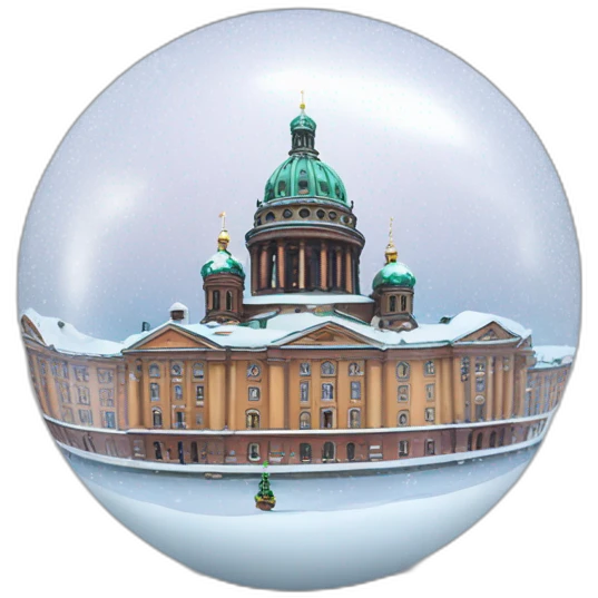 winter city Saint Petersburg in a souvenir ball with snow falling emoji