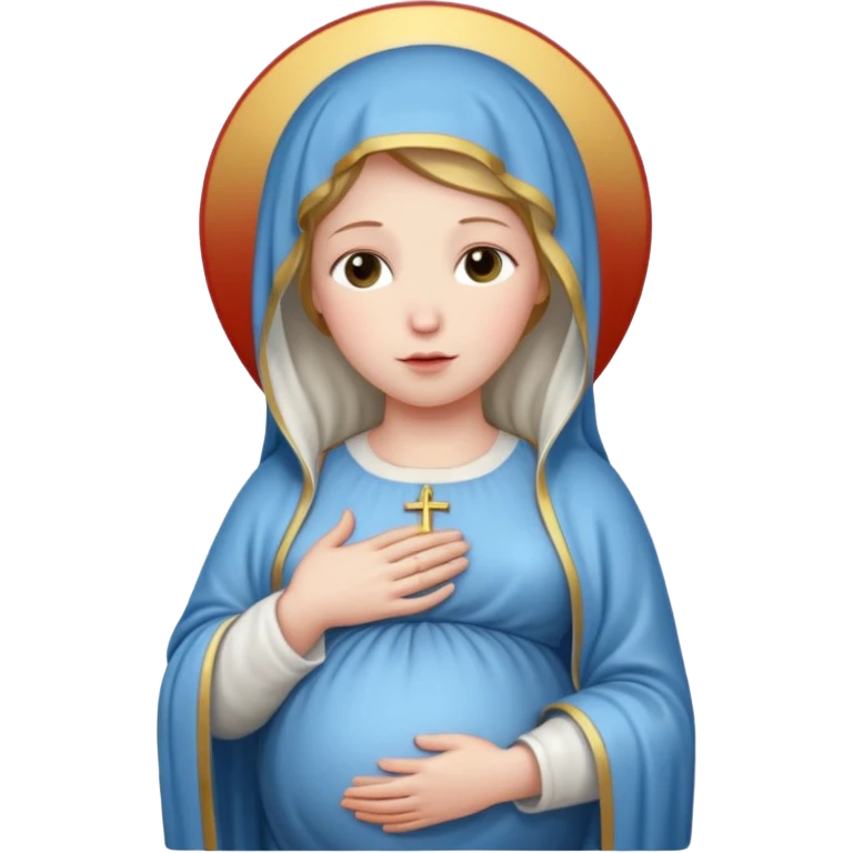 A serene biblical illustration of the virgin mary when pregnant emoji