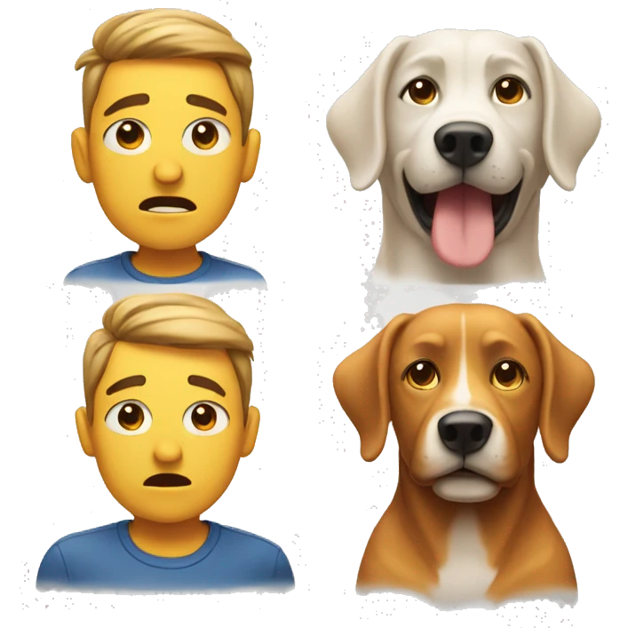 overheated face with dog emoji
