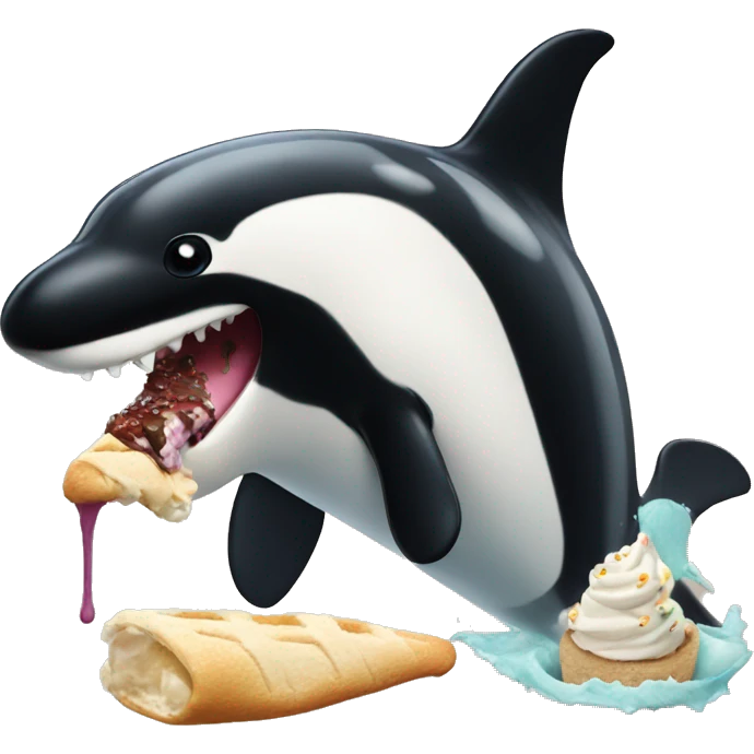 Orca eating icecream emoji