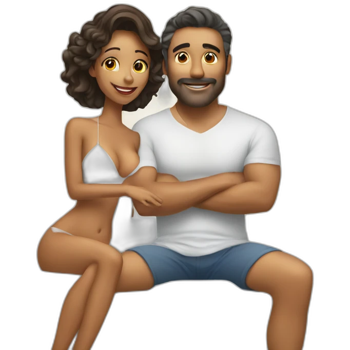 man and beautiful woman in bathtub emoji