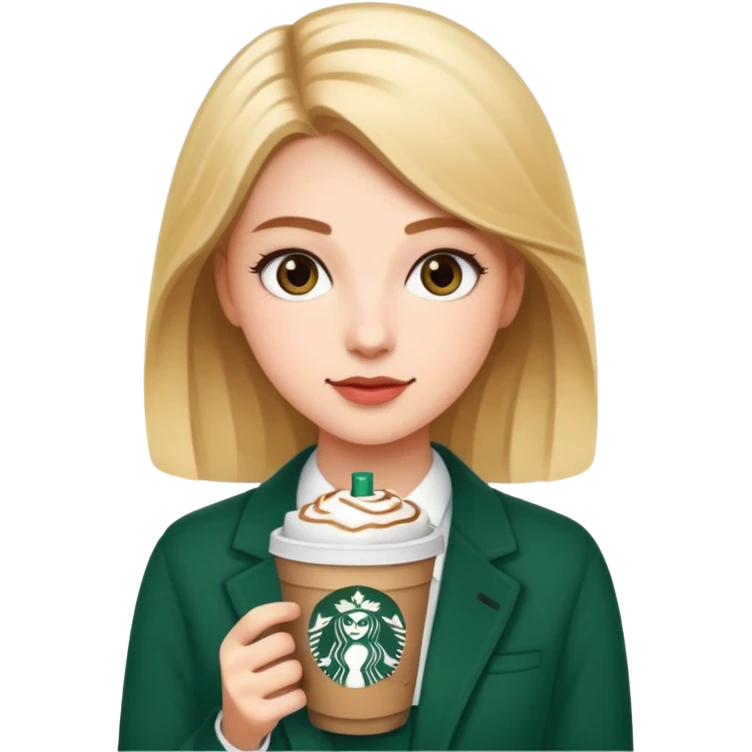 Preppy girl with an Starbucks coffee  emoji